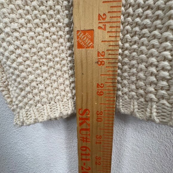 Eddie Bauer Vintage Mens Beige Chunky Knit Button-Up Cotton Vest L USA 80s/90s - Picture 5 of 8